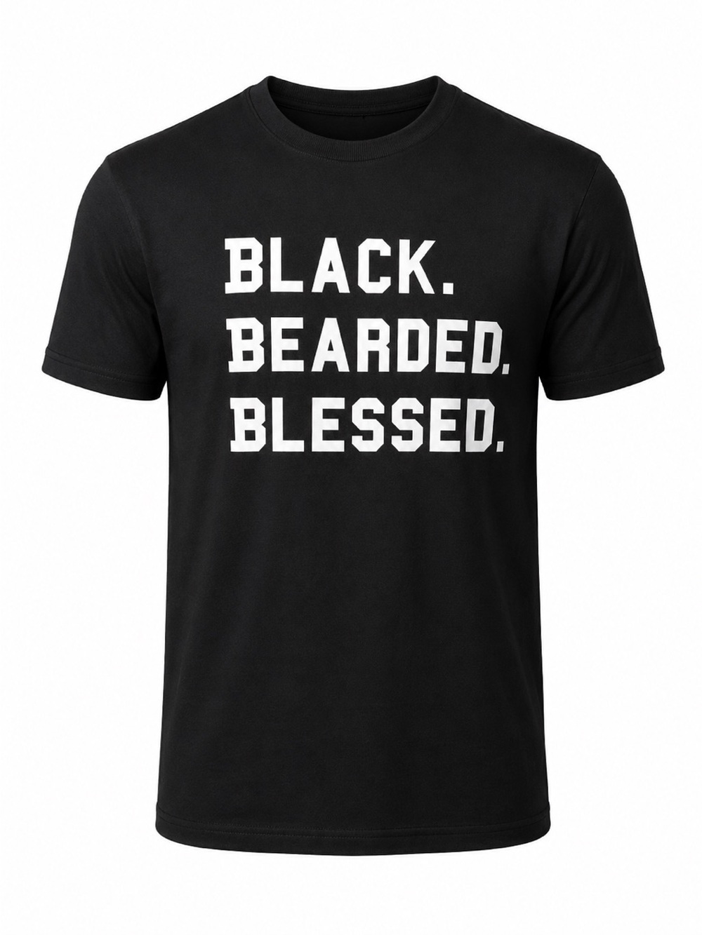 Gildan Black Tee with White BLOCK Text